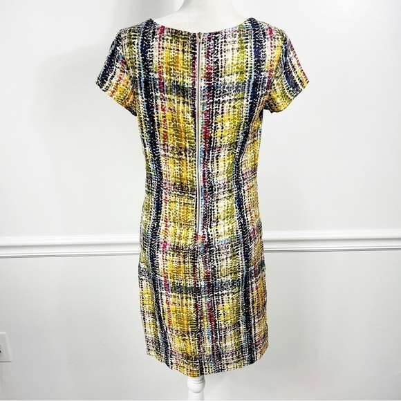 THE LIMITED Multi-Colored Abstract Plaid Short Sleeve Shift Dress - SIZE 6 - Picture 7 of 9